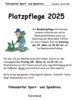 Veranstaltung: Sport- und Spielkreis Platzpflege Sa 29. 03. 2025