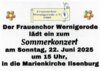 Veranstaltung: Sommerkonzert des Frauenchors Wernigerode in Ilsenburg So 22. 06. 2025