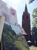 Von Dissener Ansichten inspiriert: Die Dorfkirche  in Natur und gemalt beim Plenair 2021.