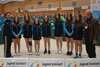 Die Schwarzaer Bundesfinalsieger (v.l.n.r.): Sportlehrerin Katrin Wenzel, Lara König, Angelina Barth, Joann Lehmann, Jasmin Lehmann, Melina Burckhardt, Alina Grimm, Antonia Barth, Betreuer Hans-Dieter Dömming