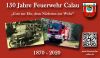 Die Calauer Feuerwehr feiert 2020 ihr 150-jähriges Bestehen. Grafik: Stadt Calau / Jan Hornhauer