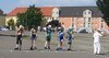 vor dem Start des 500m-Sprintvorlaufs