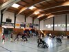 Rollstuhlparcour und Hüpfburg in der Löcknitzcampushalle, Foto: Gemeinde Grünheide (Mark)