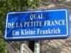 Hinweisschild auf das berühmte Viertel Petite France