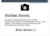 Bitte lächeln Fotohinweis 