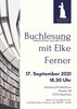 Plakat: Buchesung mit Elke Ferner Bild der Veranstaltung