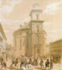 Die Frankfurter Paulskirche im Jahr 1848, als sie Tagungsort des Vorparlaments und der Nationalversammlung war; Aquarell von Jean Nicolas Ventadour; Historisches Museum Frankfurt. - wikipedia