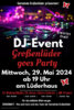 Einladung zum DJ-Event der Gemeinde Großenlüder am Lüderhaus