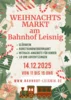 Veranstaltung: WEIHNACHTSMARKT AM BAHNHOF So 14.​12.​2025
