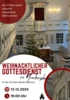 Veranstaltung: Weihnachtlicher Gottesdienst Sa 13.​12.​2025