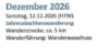 Veranstaltung: Jahresabschlusswanderung  PWV Sa 12.​12.​2026