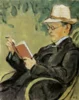 Hans Sturzenegger: Hermann Hesse mit Panamahut, 1912