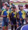 alle 3 LLG-Youngster (und die Trainerin im Hintergrund) vor dem 10 km-Start
