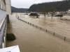 Das komplett überflutete Rheinvorgelände