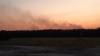 Waldbrand 08.08.2019 Blick vom Gewerbegebiet, zu erkennen die 2 Rauchsäulen der 2 Brandstellen