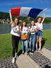 Lilia Muders (8b), Lenya Dillenberger (8c), Luisa Keller (8b) und Ronja Beilstein (8b) freuen sich über ihren 1. Landespreis in Französisch