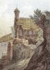 1846 - Ausschnitt vom kolorierten Stahlstich von Johann Gabriel Friedich Poppel - hier Kapellenbau