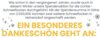 Meldung: Ein besonderes Dankeschön