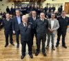 Stellten die interkommunale Zusammenarbeit der Löschgruppen aus Bessenich, Weiler in der Ebene und Sievernich/Disternich vor (v.l.): Kassim Bougherf (stellv. Wehrleiter Zülpich), Bürgermeister Ulf Hürtgen (Zülpich), Jörg Körtgen (Wehrleiter Zülpich), Marcel Kratz (stellv. Wehrleiter Zülpich), Daniel Strack (Wehrleiter Vettweiß), Bürgermeister Joachim Kunth (Vettweiß) und Stephan Uhde (stellv. Wehrleiter Vettweiß).