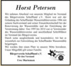 Meldung: Wir trauern um Horst Petersen