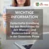 Meldung: Fehlerhafte Erstellung bei den Bescheiden für den Wasser-, und Bodenverband 2026 in der Gemeinde Pirow