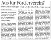 Vorschaubild der Meldung: Aus für Förderverein?
