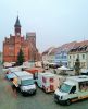 Stadt Perleberg | Blick auf den Perleberger Wochenmarkt, das Rathaus und die Kirche