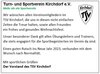 Weihnachts-und Neujahrsgrüße an alle Mitglieder und Freunde des TSV Kirchdorf ...