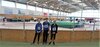 Die drei Nieskyer - Sarah Brandt, Tamina Hauswald und Stella Neumann - in der Leichtathletikhalle des DSC