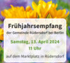 Meldung: Frühlingsempfang der Gemeinde im Rahmen des Frühlingsmarktes