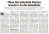 Meldung: Pläne für Bahnhofs Umbau wandern in die Schublade